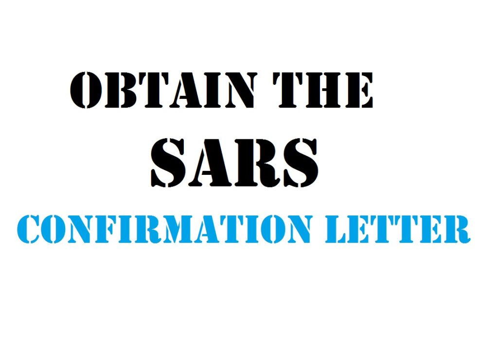 How to Obtain the SARS Confirmation Letter