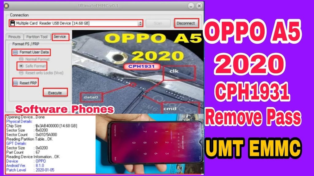Oppo A5 Pattern Unlock (CPH1809 Remove User, Screen, Password Lock) 2023