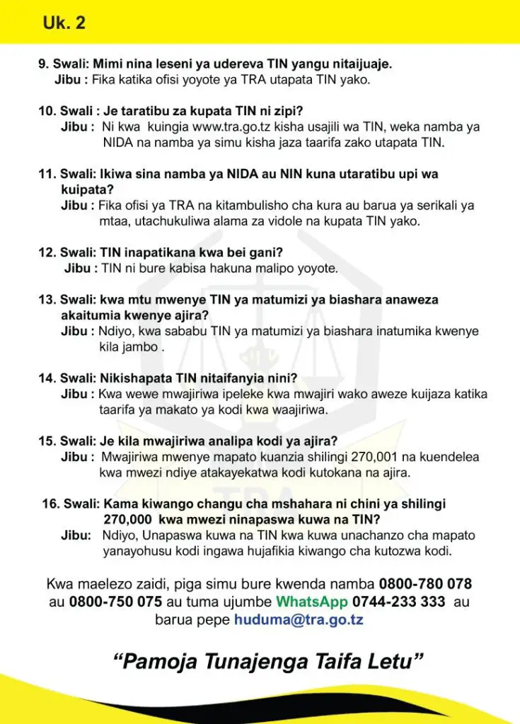 KUPATA TIN Namba Online Tanzania TRA TIN number Application