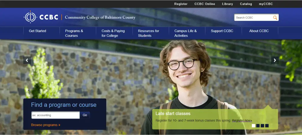 Go to your CCBC login page.