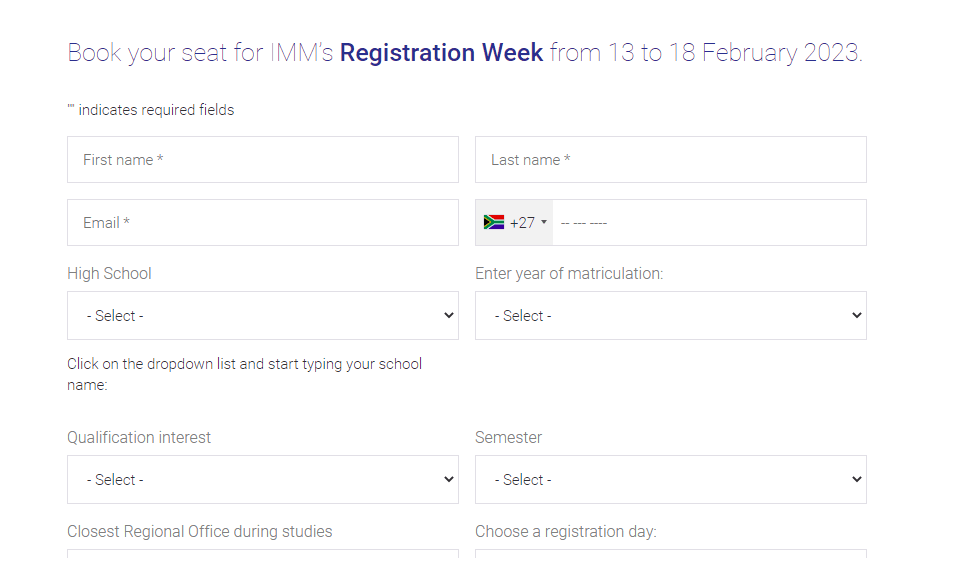 IMM’s Registration Week