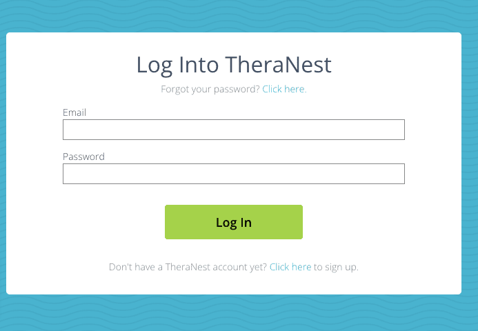 TheraNest Client Software Portal – Paying Bills,Password Recovery create Account