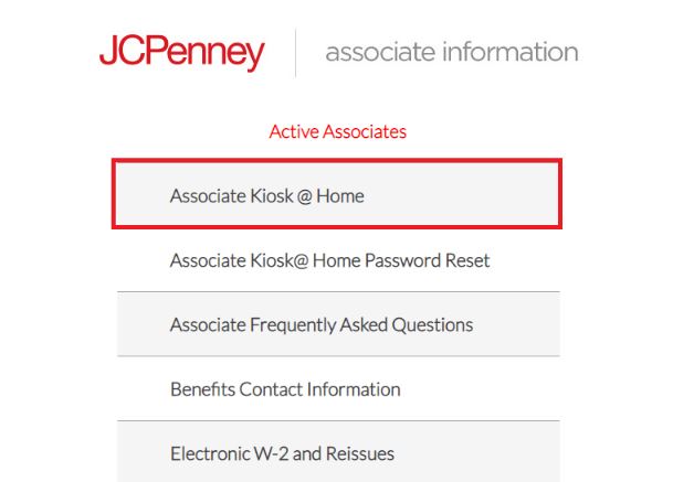 JCPenney Associate Kiosk At Home Employee Reset Password & Login